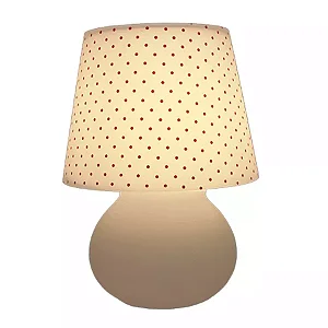 Abajur Micro Lampe Poá Rosa Ø15x20cm Polietileno Branco e Rosa.