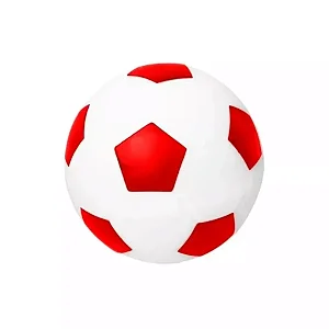 Luminária Bola de Futebol Ø25,5x24cm Polietileno Branco e Vermelho.
