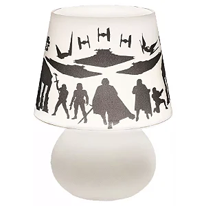 Abajur Micro Lampe Star Wars New Order Ø15x20cm Polietileno Branco e Preto.