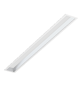 Luminária de Embutir LED Retangular linear visor recuado 5000K 35,9W Bivolt 117,1x12x6,2cm Alumínio Branco Fosco.