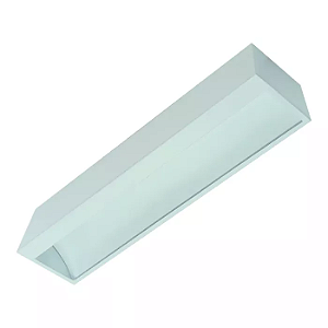 Plafon de Sobrepor LED linear com iluminação assimétrica Wamba Retangular 4000K 9W Bivolt 29,2x7,3x6,5cm Corpo Branco Fosco e Refletor Anodizado Acetinado.