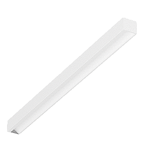 Plafon de Sobrepor LED linear com iluminação assimétrica Wamba Retangular 3000K 36,2W Bivolt 114,3x7,3x6,5cm Corpo e Refletor Branco Fosco.