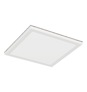 Luminária de sobrepor com LED Nichia integrado com efeito moldura de luz 5000K 73W Bivolt 59,8x59,8x3,6cm Alumínio Branco Fosco.
