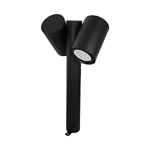 Poste De Jardim 284 Duplo Direcionável 40cm Para 2x Lâmpada Par20 Preto.