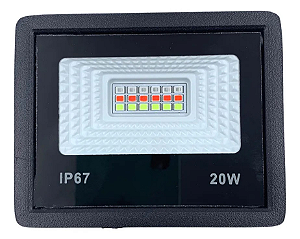 Refletor Holofote LED RGB 20W SMD A Prova D'Água IP67.