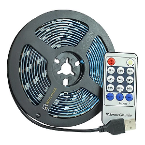 Fita Led Azul 5050 Usb 3 metros Controle Dupla Face.