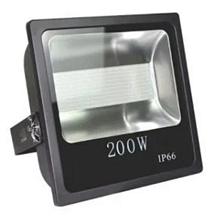 Refletor LED 200W 6500K preto SMD IP67 bivolt 20000 Lumens.