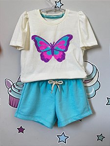 CONJUNTO AZUL BORBOLETA PAETÊS