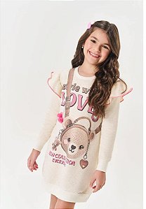 Vestido Menina Bolsa Off White