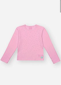 Blusa Menina Strass Rosa