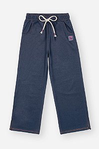 Calça Wide Leg Azul Escuro