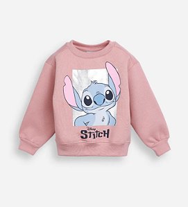 Blusão Moletom Stitch Rosa