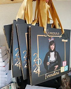 Kit 10 sacolas personalizados 20x20 cm
