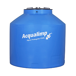 Caixa d'água azul 1750L protegida acqualimp