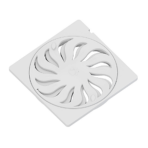 Grelha de ralo abre / fecha quadrada branca 150mm tigre