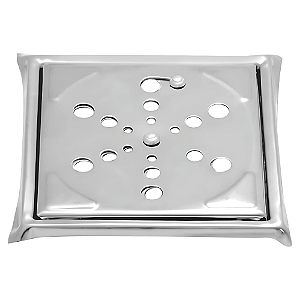 Grelha de ralo c/ caixilho 10X10 inox quadrada clara inox