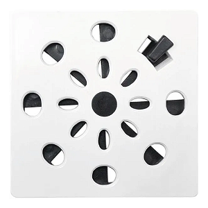 Grelha de ralo rotativa branca 9,4 cm quadrada astra