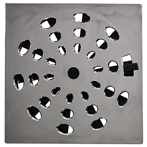 Grelha de ralo rotativa cromada 15X15 cm quadrada astra