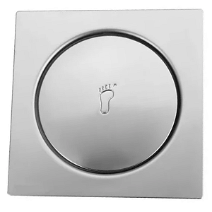 Ralo click 10X10 quadrado c/ caixilho clara inox