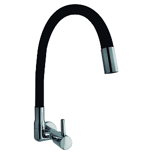Torneira de parede cozinha flexível vitacor preta kimetais