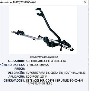 Suporte Bicicleta Sport Rack Big Mouth Ford Ecosport 2013 14