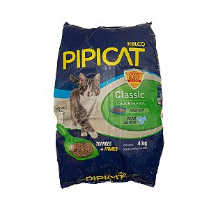Areia Higiênica Pipicat Classic 4kg – Grãos Finos, Odor Block e Alta Absorção