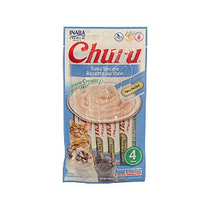 Inaba Churu Atum – Petisco de atum cremoso para gatos, embalagem de 4 unidades (56 g).
