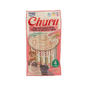 Petisco Cremoso Churu Atum e Salmão 56 g – Textura Cremosa e Alta Aceitação
