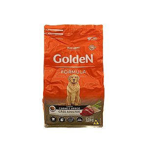 Ração Golden Fórmula Cães Adultos Carne e Arroz 3kg – Nutrição Premium e Alta Digestibilidade