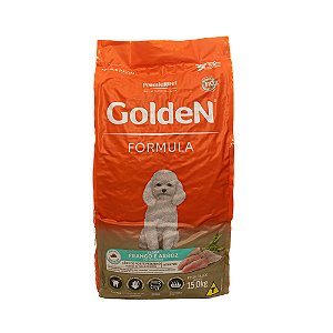 Ração Golden Fórmula Mini Bits Cães Adultos Raças Pequenas Frango e Arroz 15kg – Alta Digestibilidade e Grãos Pequenos