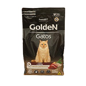 Ração Golden Gatos Castrados Carne 3kg – Controle de Peso e Saúde Urinária