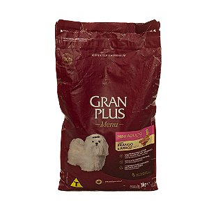 Ração GranPlus Menu Adulto Mini Frango & Arroz 3kg – Nutrição Premium para Cães de Porte Pequeno