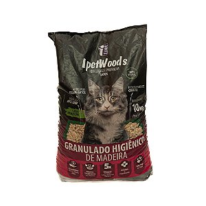 Granulado Ipet Woods de Madeira para Gatos 10 kg – Alta Absorção e Controle de Odores