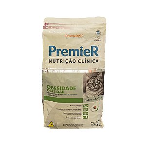 Ração PremieR Nutrição Clínica Obesidade Gatos Adultos 1,5kg – Controle de Peso Profissional