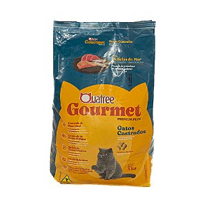 Quatree Gourmet Gatos Adultos Castrados Delícias do Mar 3kg | Ração Premium