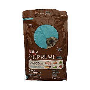 Quatree Supreme Cães Filhotes Raças Pequenas Frango & Batata Doce 3kg | Ração Super Premium
