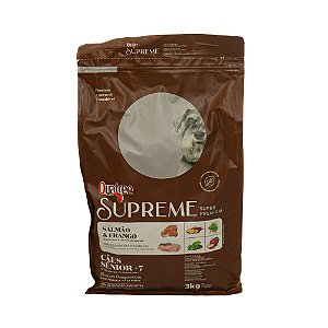 Quatree Supreme Cães Sênior +7 Raças Pequenas Salmão & Frango 3kg | Ração Super Premium