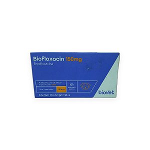 Antibiótico Biofloxacin 150mg Biovet - 10 Comprimidos