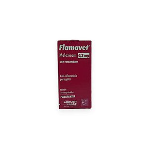Anti-inflamatório Flamavet Meloxicam 0,2 mg Agener União para Gatos - 10 Comprimidos