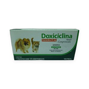 Antibiótico Doxiciclina Vetnil 25 mg - 14 Comprimidos