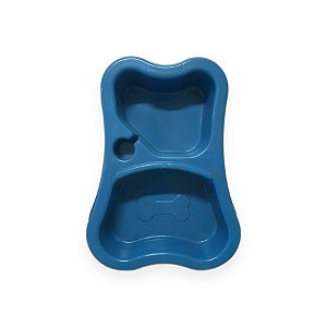 Comedouro e Bebedouro Automático Osso M Azul - 700ml/400ml