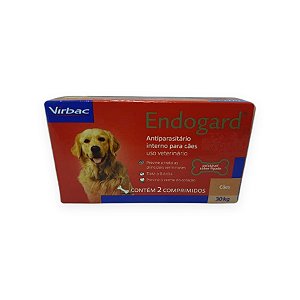 Antiparasitário Virbac Endogard Cães 30kg Sabor Fígado - 2 Comprimidos