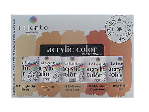 Tinta Acrílica Talento - KIT FLESH TONES 5 CORES