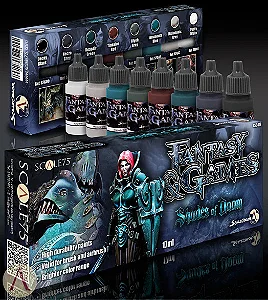 Set de 8x Tintas Acrílicas Fantasy & Games - Shades of Doom - Scale75