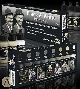 Set de Tintas Acrílicas ScaleColor - Black & White - Scale75 - 8x 17ml