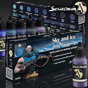 Set de Tintas Acrílicas ScaleColor - Sky and Ice Blue - Scale75 - 8x 17ml