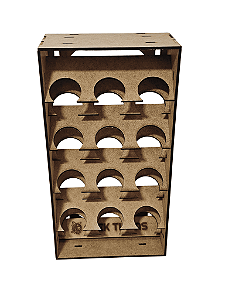 Prateleira Estante para 12 potes de tinta - 34mm/60ml em MDF (serve Acrilex)