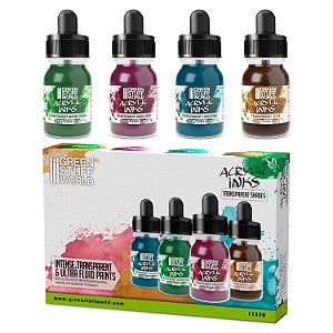 Acrylic Inks Set — Transparent Shades — 4 colors