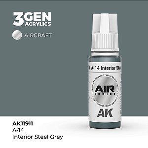 Tinta Acrílica AK Interactive 3GEN AIR A-14 Interior Steel Grey 18ml