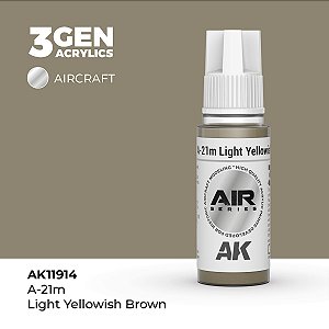 Tinta Acrílica AK Interactive 3GEN AIR A-21M Light Yellowish Brown 18ml
